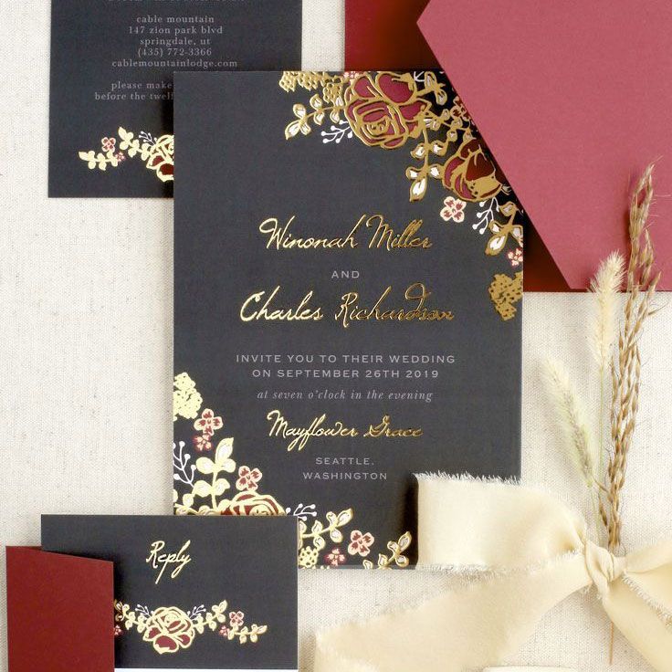 Opulent-Floweret-Foil-Wedding-invitations