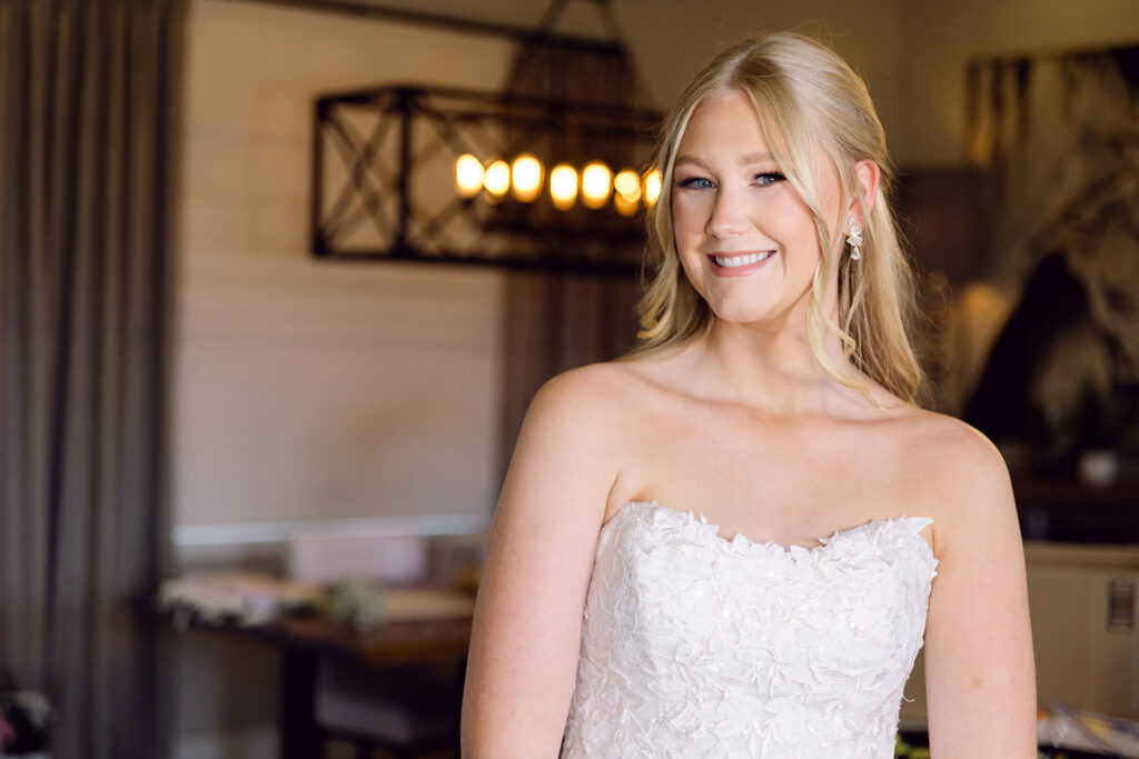 Portrait of the bride smiling