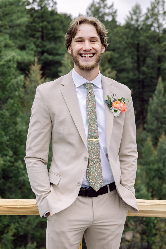 Portrait of the groom smiling