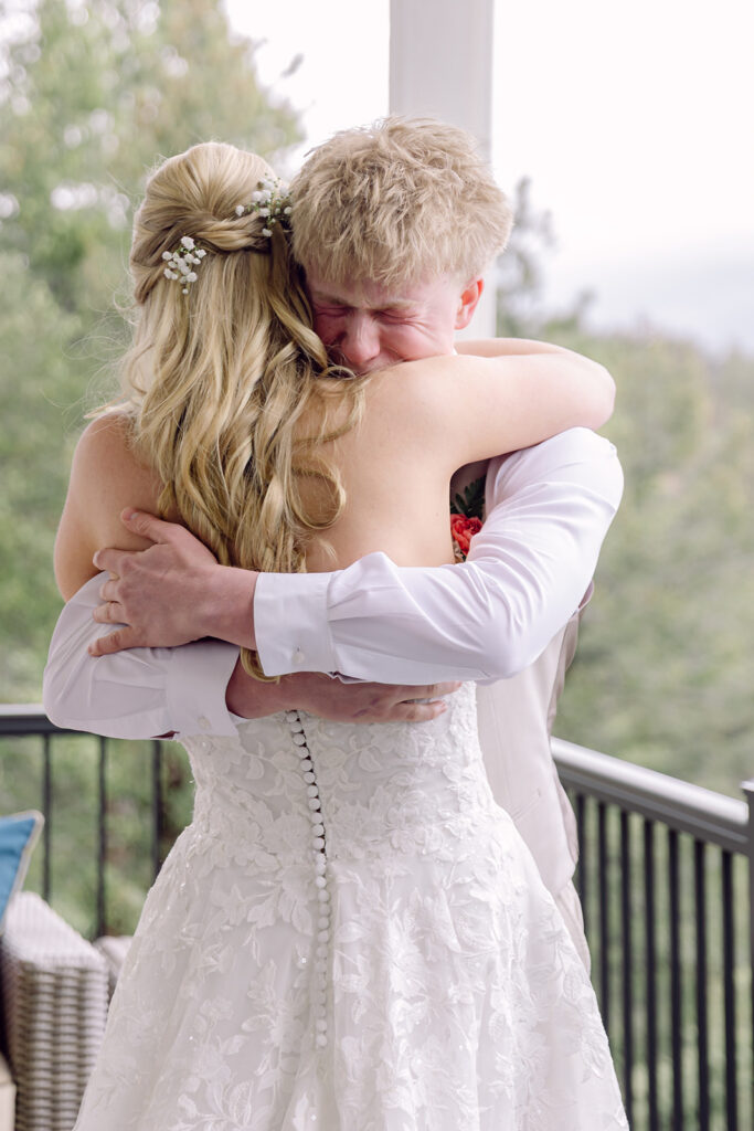 Brother of the bride in tears