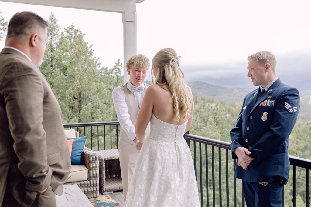 First look with brother of the bride
