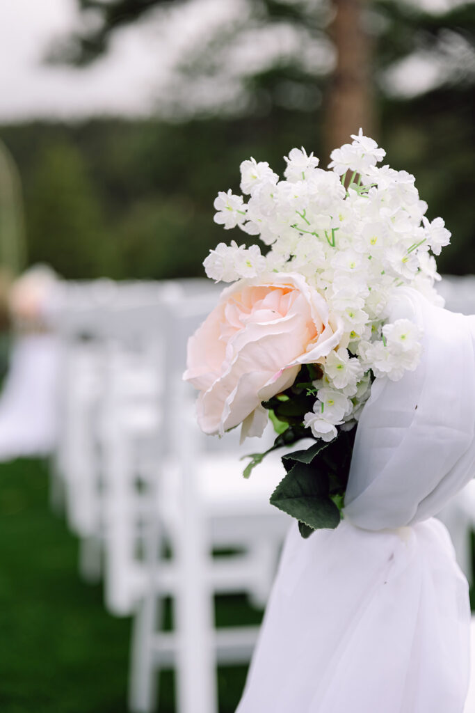 Flower details at the ceremony at The View at Madge Gulch