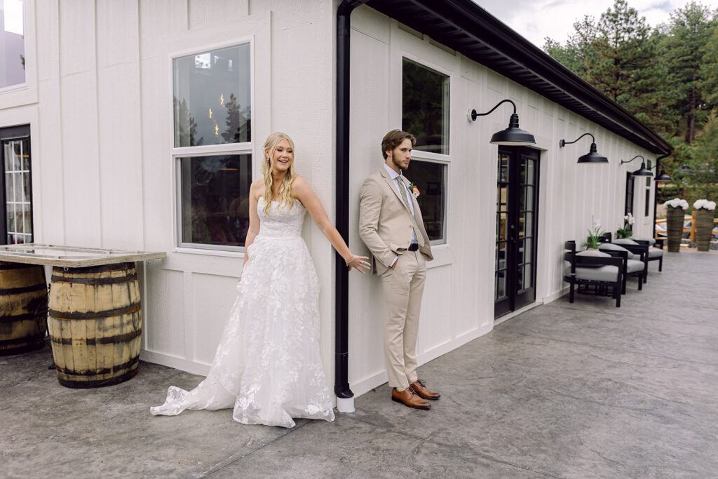 First touch bride and groom