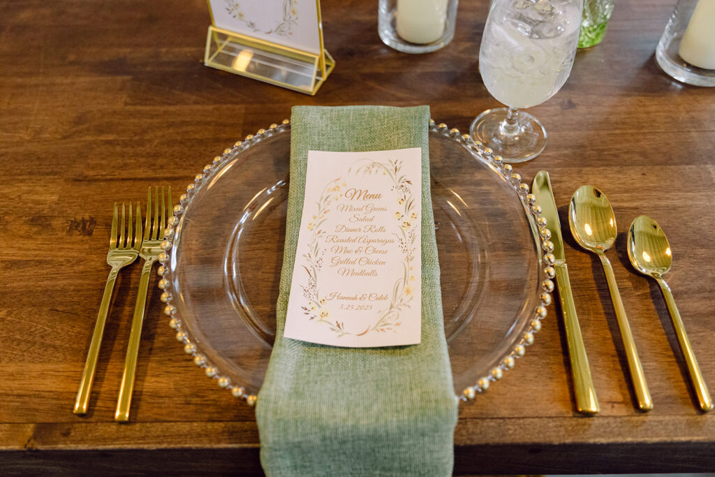 Wedding table set up