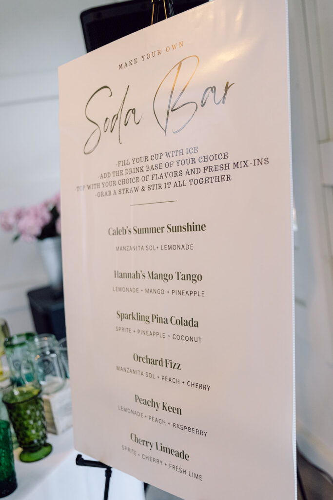 Wedding details tableau Bar