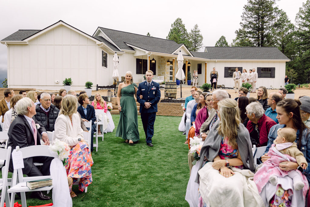 Mother of the bride and brother of the bride entrance