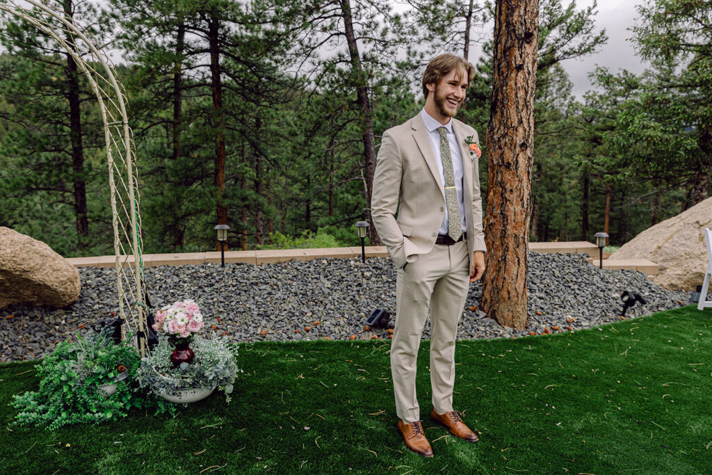 groom smiling
