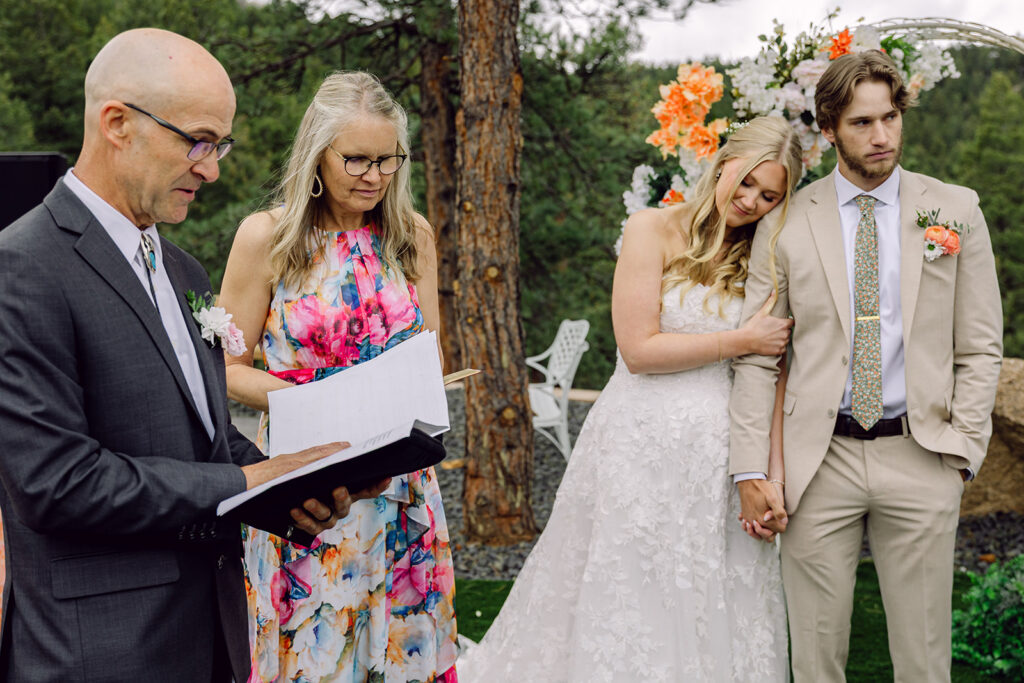 Celebrant reading at the ceremony