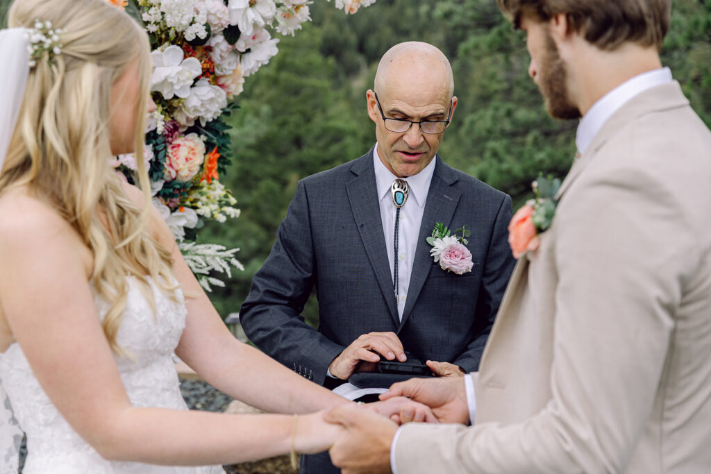 celebrant opening the rings's box