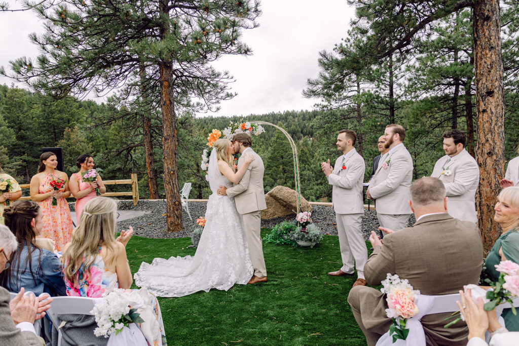 Bride and Groom Kiss at the end of the ceremony