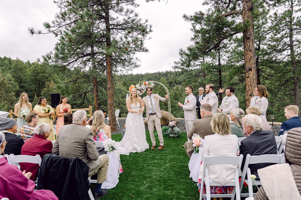 Bride and groom exit