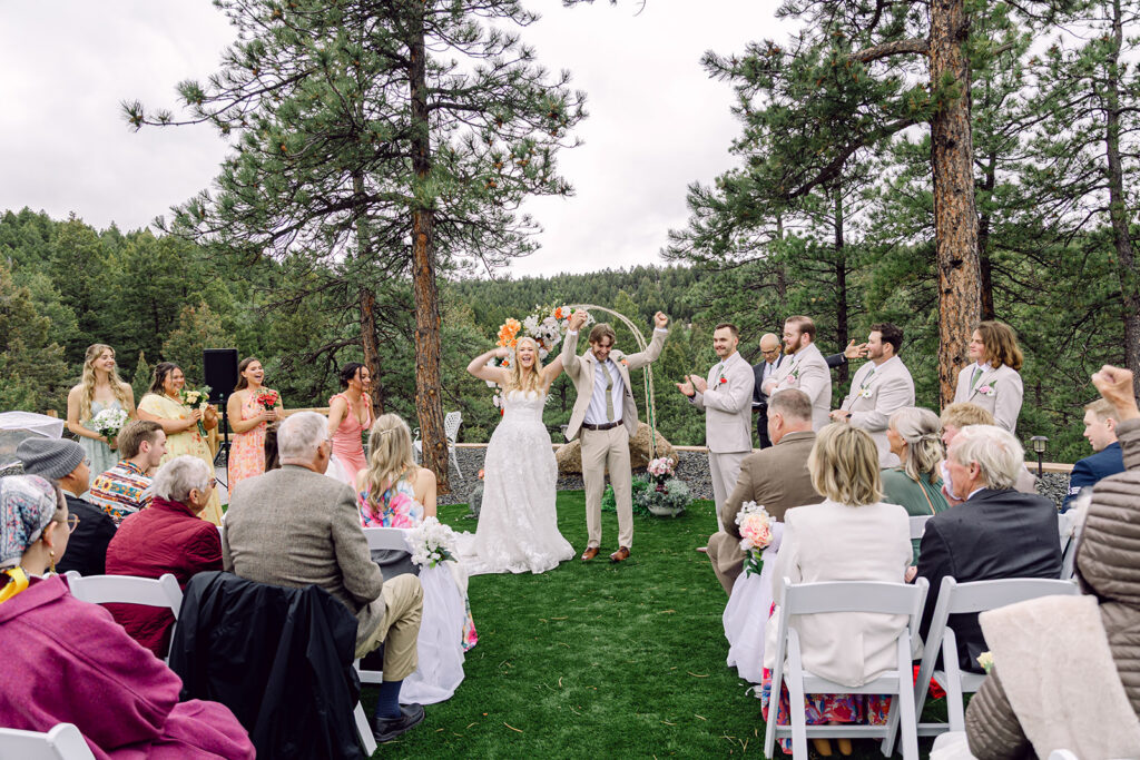bride and groom exit