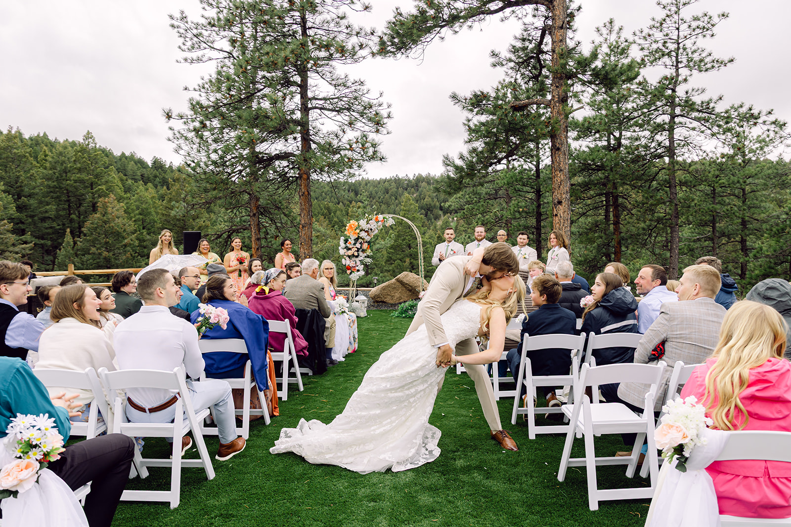 The View at Madge Gulch - Bride and Groom kiss