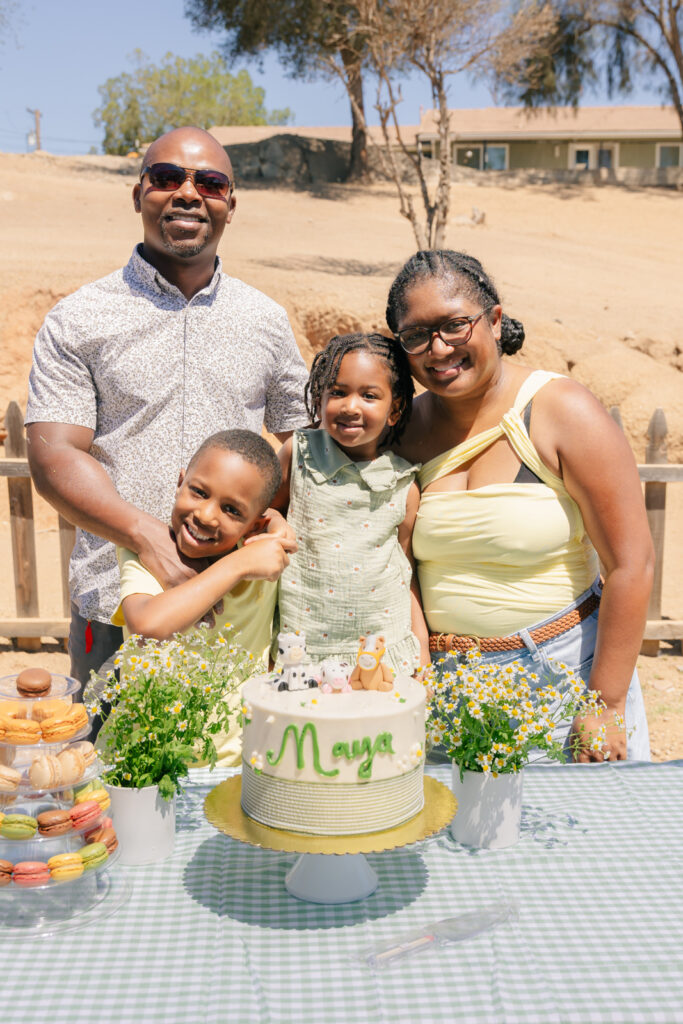 Family celebrating at The Happy Heart Haven Farm in CA