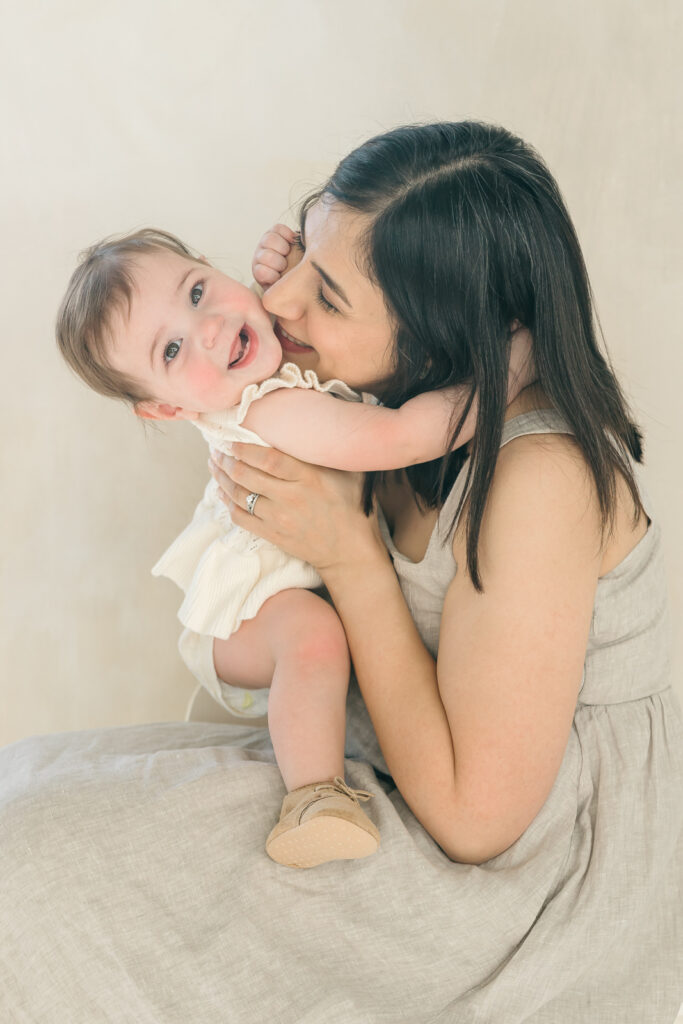 Mom and daughter family photo in La Jolla Studio