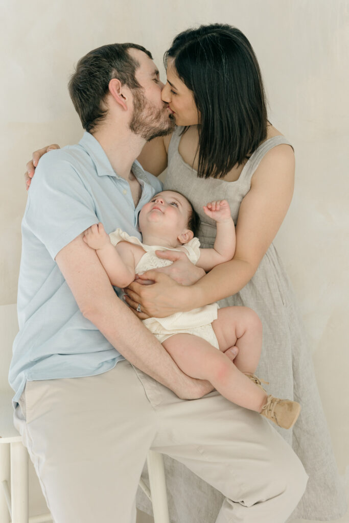 La Jolla Photographer- studio family session in neutral tone